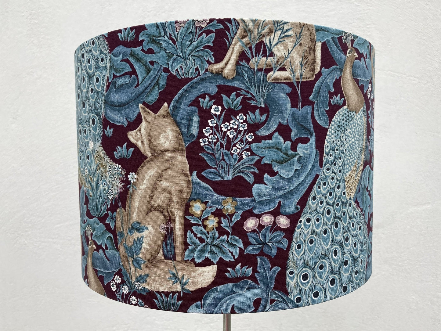 William Morris Forest in Purple and Teal Fabric Lampshade for Table or Ceiling Lamps