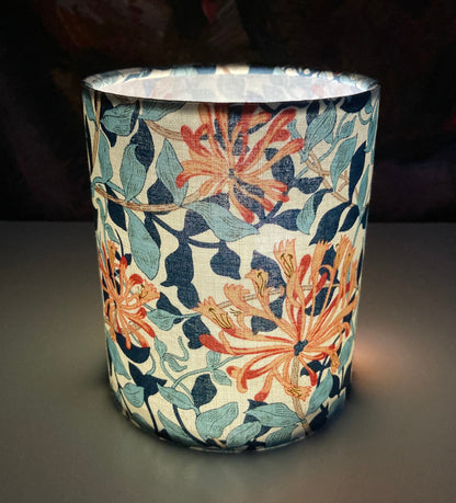 Handmade William Morris Honeysuckle Fabric Lantern with Fairy Lights