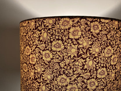 William Morris Mallow Wine Deep Red Lampshade for Table Lamps or Ceiling Lights