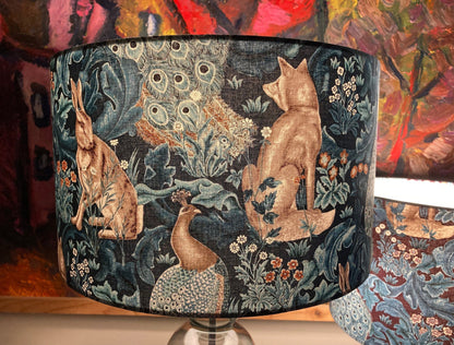William Morris Forest in Teal Fabric Lampshade for Table or Ceiling Lamps