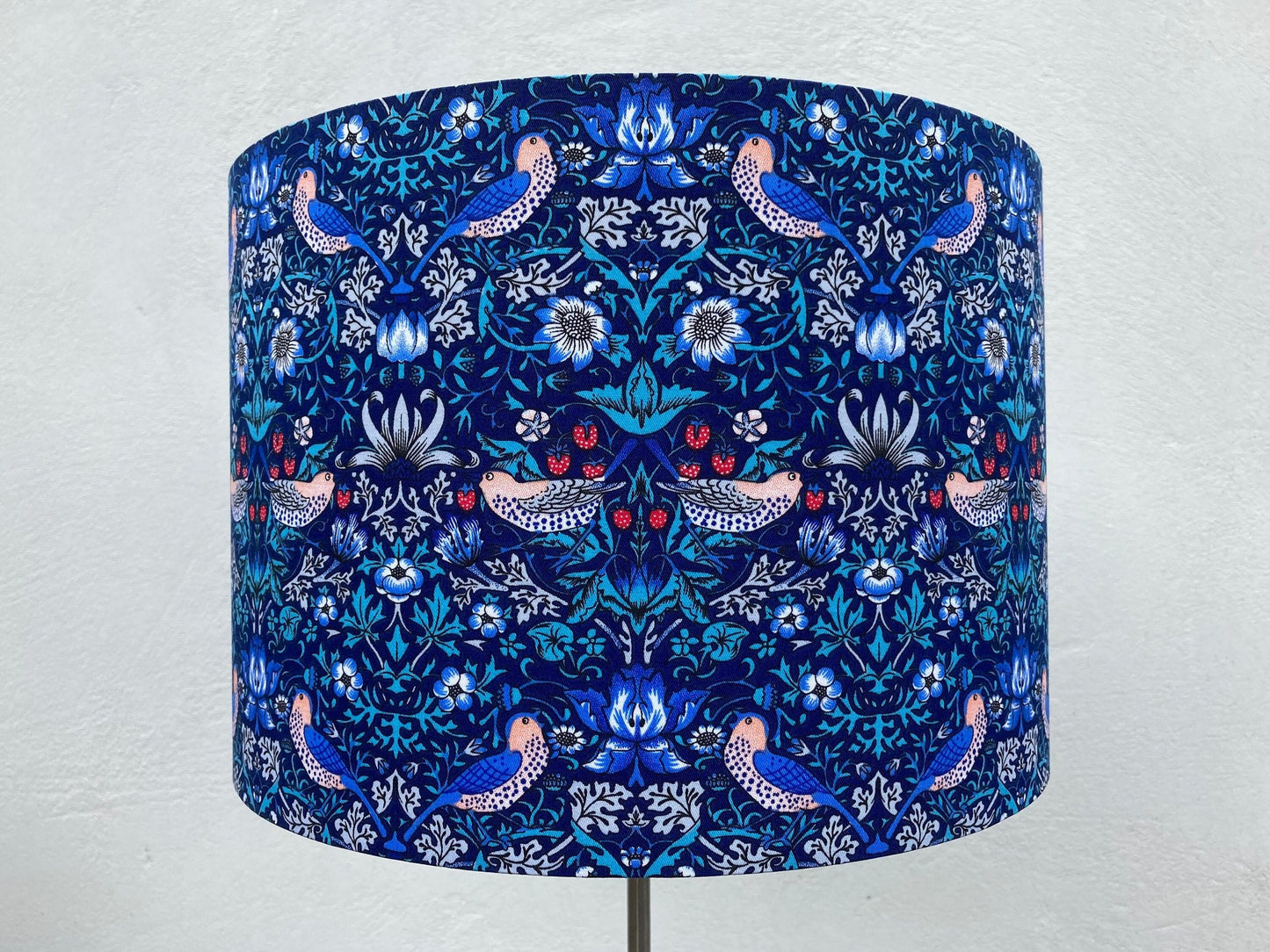Floral Bird Lampshade William Morris Strawberry Thief Style Fabric for Table Lamps or Ceiling Lights