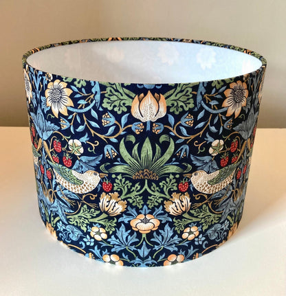 William Morris Dark Blue Strawberry Thief Lampshade for Table or Ceiling Lamps