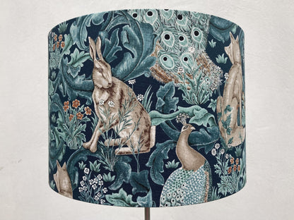 William Morris Forest in Teal Fabric Lampshade for Table or Ceiling Lamps