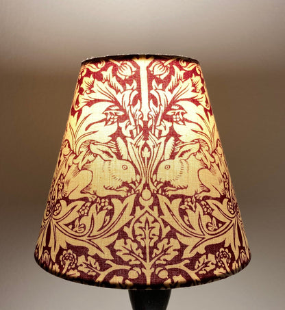 William Morris Candle Clip Lampshade Brer Rabbit / Brother Rabbit fabric