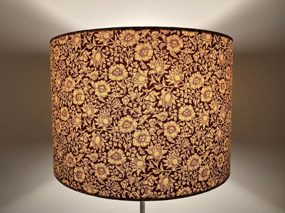 William Morris Mallow Wine Deep Red Lampshade for Table Lamps or Ceiling Lights