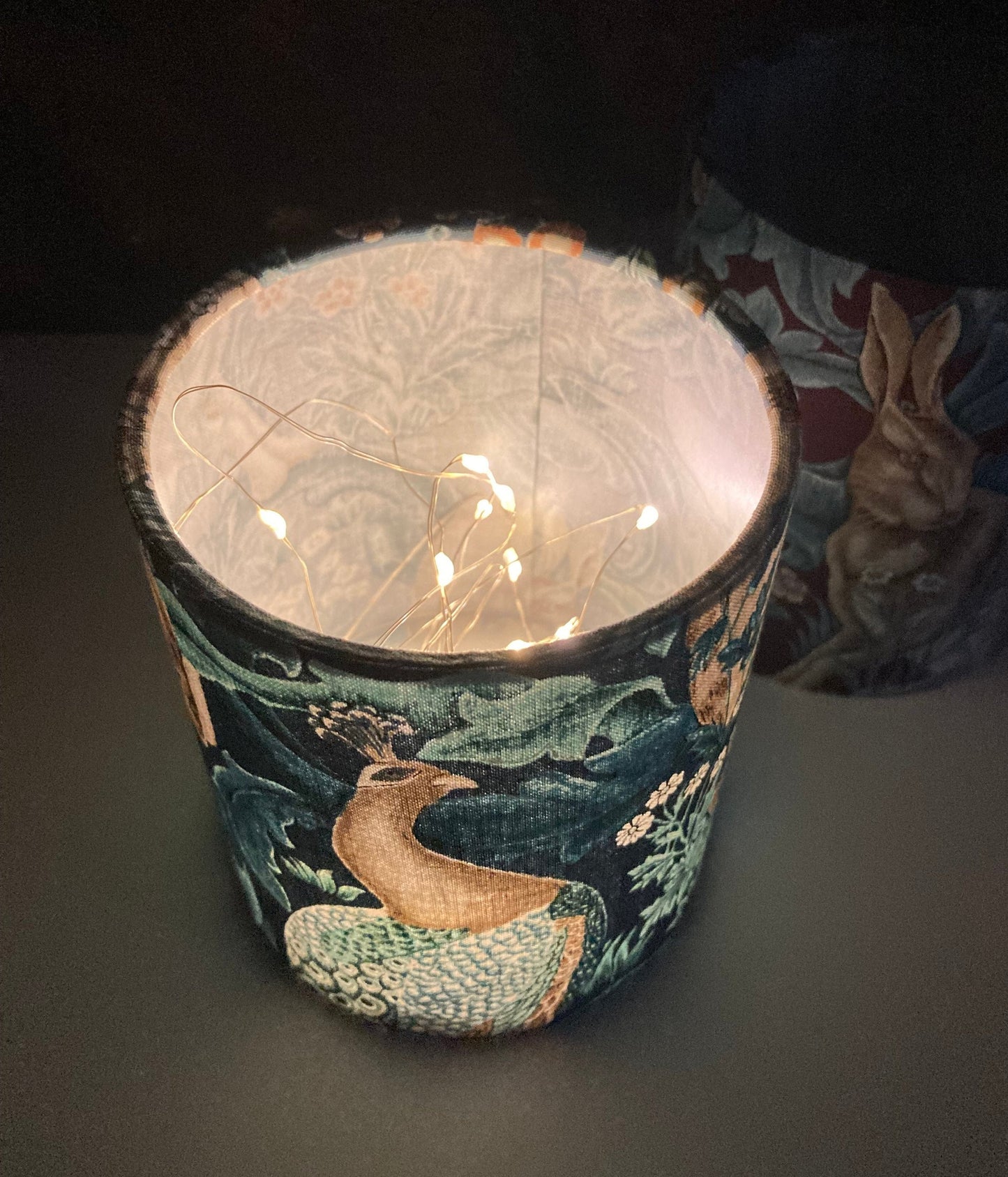 William Morris Forest Fabric Handmade Lantern with Fairy Lights
