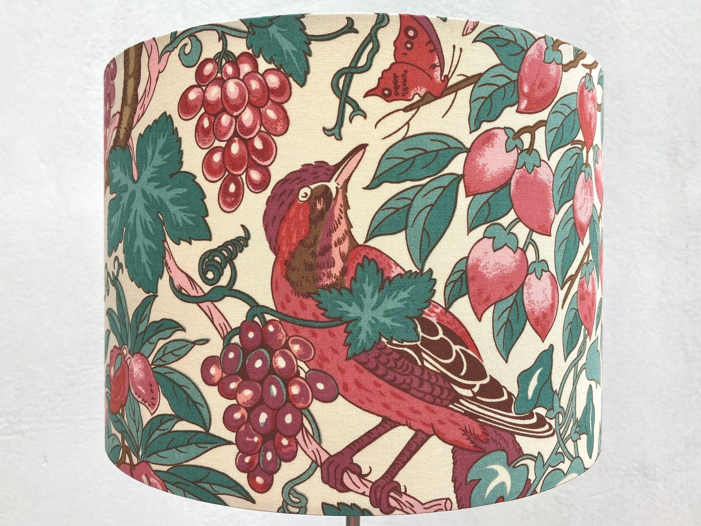 Liberty Melrose Lampshade - Vintage Birds and Fruit Fabric - Handmade Table or Ceiling Lamp
