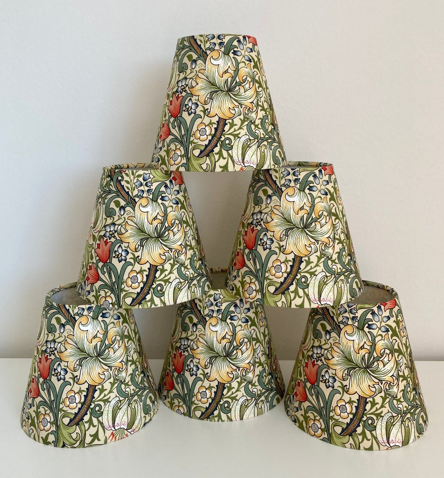 William Morris Golden Lily Fabric Candle Clip Lampshade