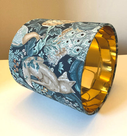 William Morris Forest in Teal Fabric Lampshade for Table or Ceiling Lamps
