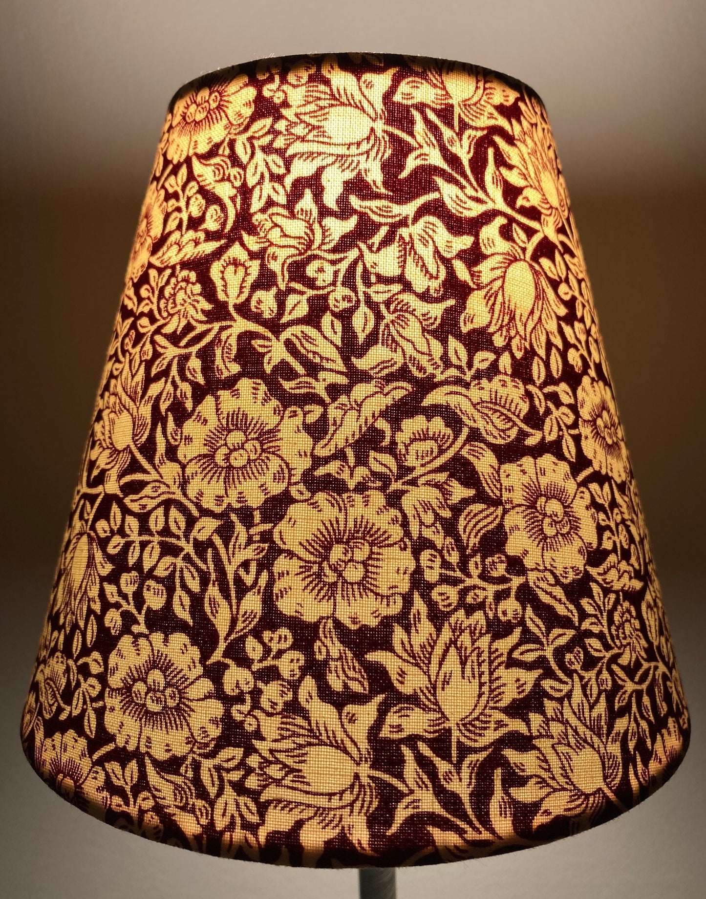 William Morris Mallow Wine Fabric Candle Clip Lampshade