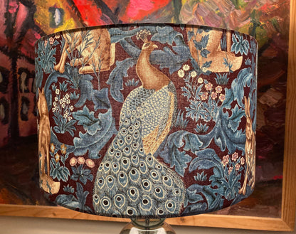 William Morris Forest in Purple and Teal Fabric Lampshade for Table or Ceiling Lamps