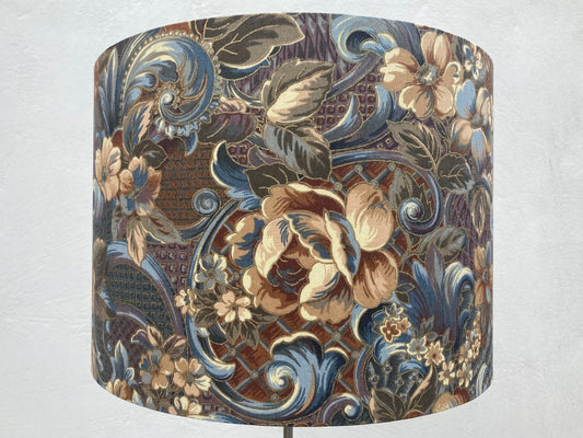 Floral Lampshade Vintage Liberty Fabric Blue Brown Gold For Ceiling or Table Lamps