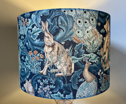 William Morris Forest in Teal Fabric Lampshade for Table or Ceiling Lamps