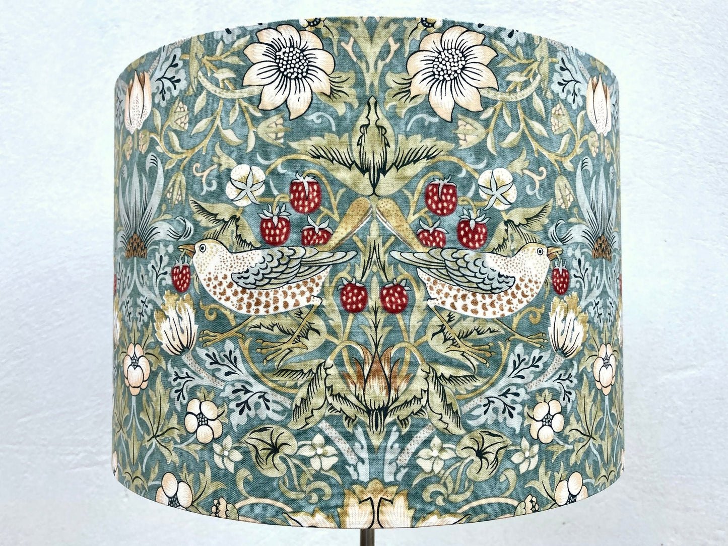 William Morris Green Strawberry Thief Fabric Lampshade for Table or Ceiling Lamps