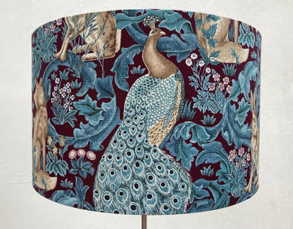 William Morris Forest in Purple and Teal Fabric Lampshade for Table or Ceiling Lamps