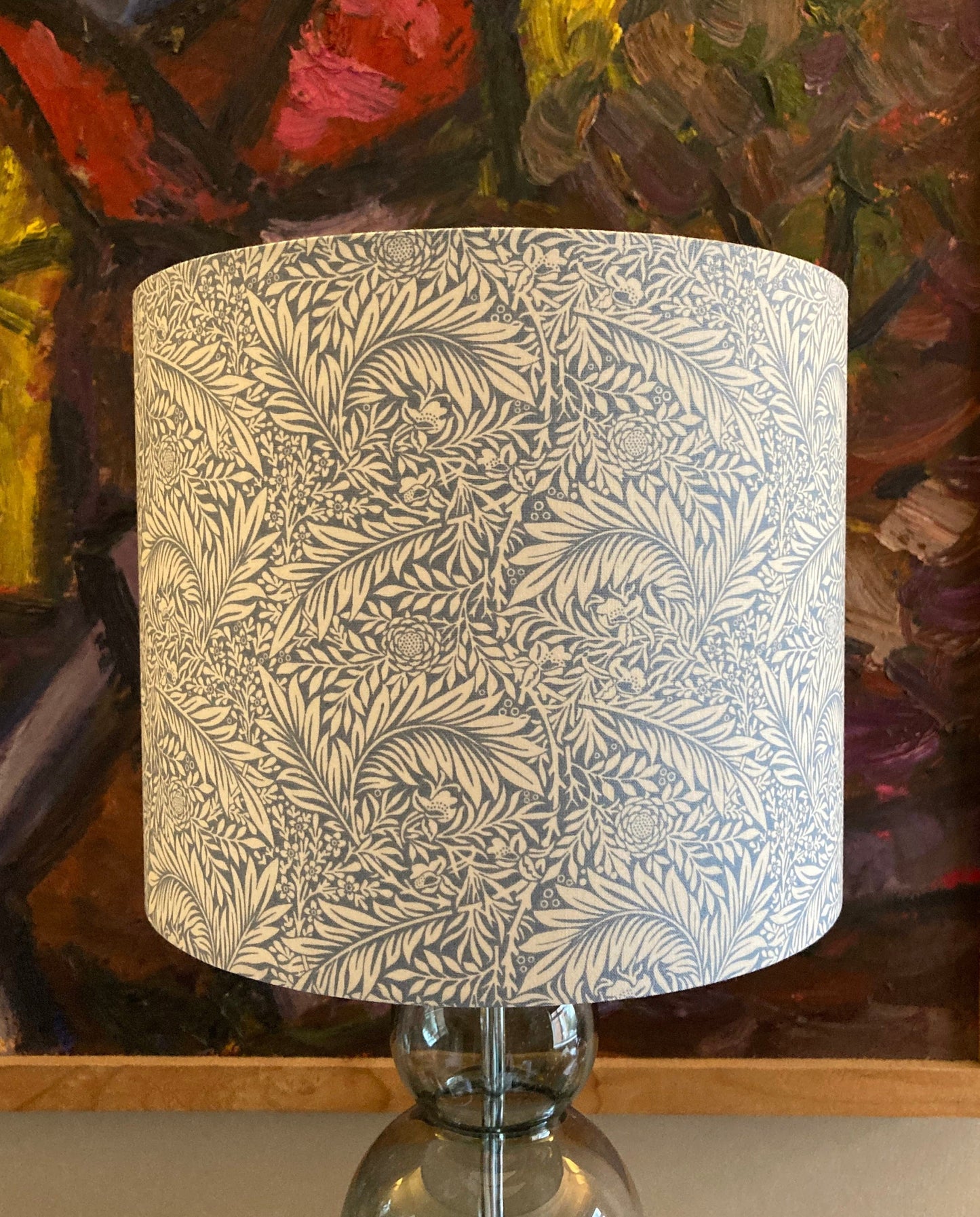 William Morris Larkspur Light Blue Drum Lampshade